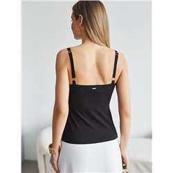 Топ с двуслойной зоной бра из премиального хлопка