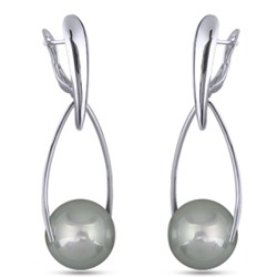 Серьги (Майорка 16мм мятная; покрытие родий), Есть комплект