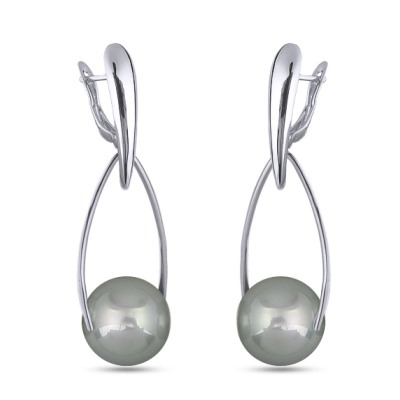 Серьги (Майорка 16мм мятная; покрытие родий), Есть комплект