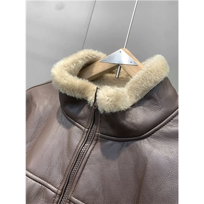 Мужская теплая куртка/дублёнка из искусственной кожи  ГЕС*С