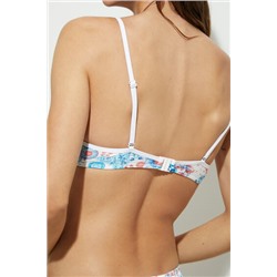 Top biquini estampado plisado