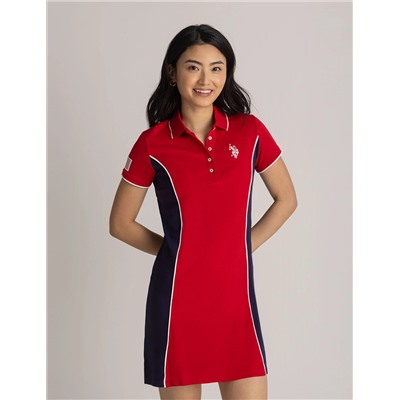 SIDE PANEL FLAG POLO DRESS
