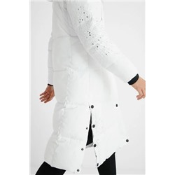 Abrigo largo acolchado recto mandalas