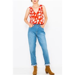 Camiseta de tirantes de lino Rojo
