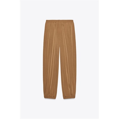 NYLON BALLOON TROUSERS WITH ELASTICATED CUFFS