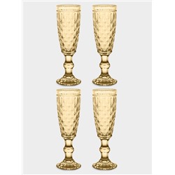 Бокал для шампанского, 150 мл, 4 шт, стекло P, янтарный, Dubai