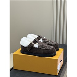 Лоферы люкс натуральная  замша натуральный мех