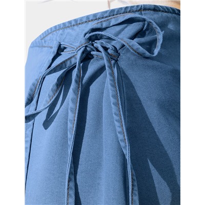 Юбка миди на запах А-силуэта из джинсового лиоцелла