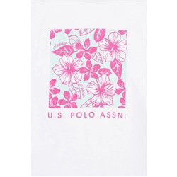 Kız Çocuk Beyaz Bisiklet Yaka Tişört