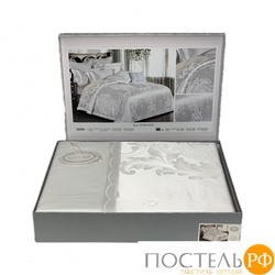 Постельное белье "Карвен" жаккард с оборкой семейный (633) (7пр.)