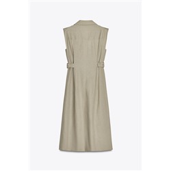 LINEN BLEND MIDI DRESS