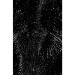 SHORT FAUX FUR COAT WITH LAPEL COLLAR