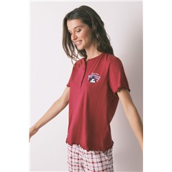 Pijama largo algodón Mickey rojo