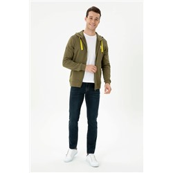 Erkek Haki Örme Hırka