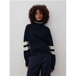 Свитер унисекс с высоким воротником из смесовой шерсти