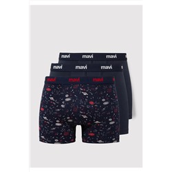 Mavi 3lü Lacivert Boxer 0910616-900