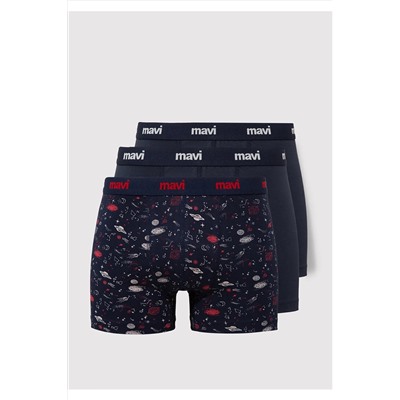 Mavi 3lü Lacivert Boxer 0910616-900