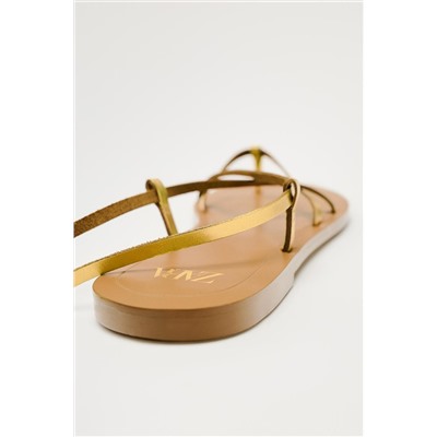 SANDALIA PLANA PIEL ATADA