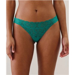 Tanga de encaje en verde