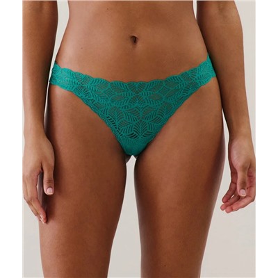 Tanga de encaje en verde