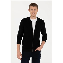 Erkek Siyah Basic Triko Hırka