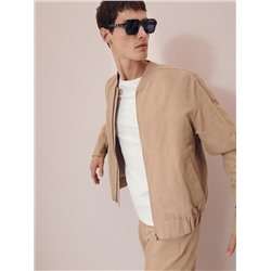 Bomberjacke aus Leinenmischung