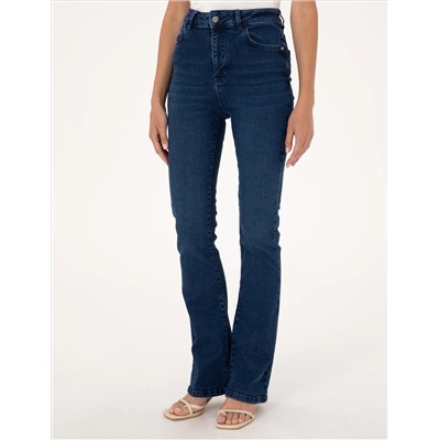 Lacivert Skinny Flare Fit Jean Pantolon