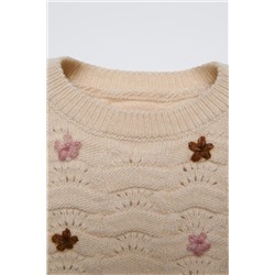 KNIT COLLAR WITH FLORAL EMBROIDERY