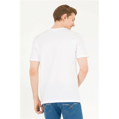 Erkek Beyaz Basic V Yaka Tişört