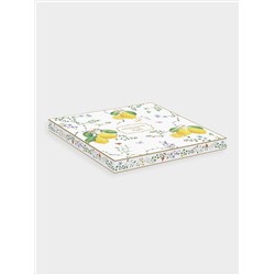 Блюдо, 25х18 см, фарфор P, овальное, белое, Цветы и лимоны, Fleurs et Citrons