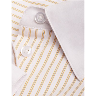 Блузка приталенного силуэта в полоску из эластичного хлопка