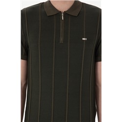 Erkek Slim Fit Polo Yaka Vizon Tişört