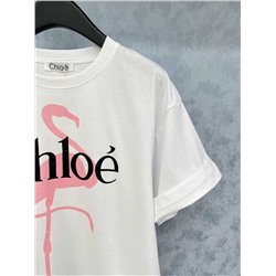 Женская футболка свободного кроя / овер с отворотами на рукавах  Chlo*e