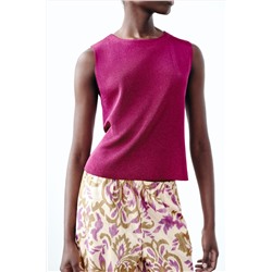 PLAIN METALLIC THREAD KNIT TOP