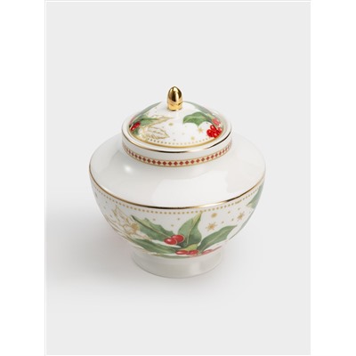 Сахарница, 0,25 л, Пуансеттия и ягоды