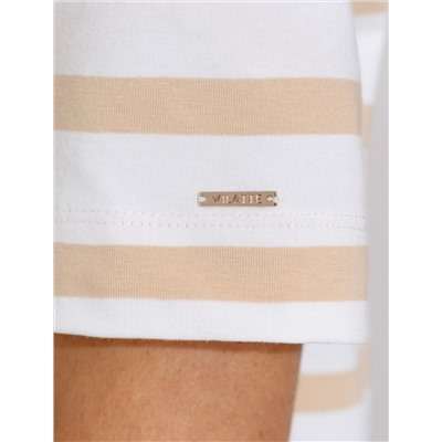 Свободная футболка в широкую полоску из премиального хлопка с эластаном