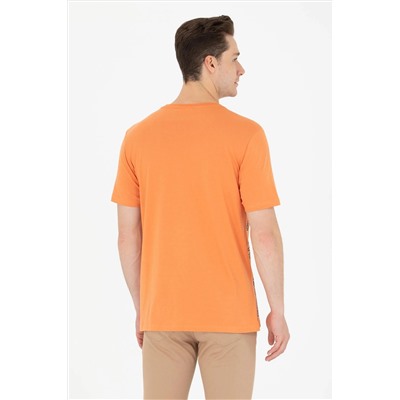 Erkek Kiremit Bisiklet Yaka Tişört