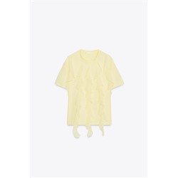 T-SHIRT WITH FRONT RUFFLES