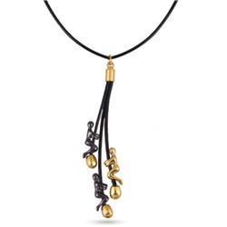 Кулон Объятия (покрытие золото, черный родий) 52-57см, Есть комплект