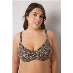 Top bikini horizontal animal print