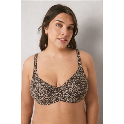 Top bikini horizontal animal print