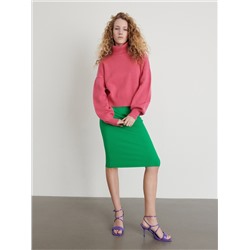 Strickkleid mit Gestreifter Struktur