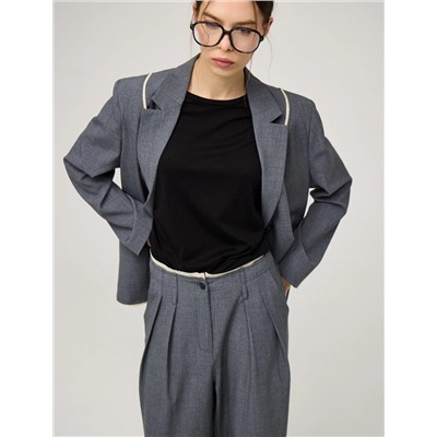 Серый жакет оверсайз