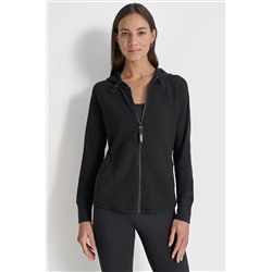 SLUB WAFFLE KNIT HOODIE