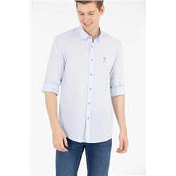 Erkek Mavi Uzun Kollu Gömlek