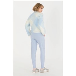 Kadın Mavi Triko Pantolon