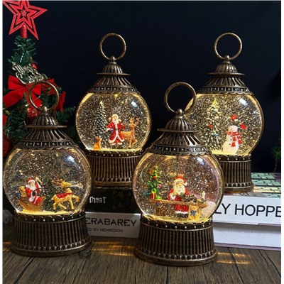 Светильник в виде новогоднего снежного шара 🌲  Это просто моя любовь 😍 как там красиво блестит снег 2 режима: с музыкой и без