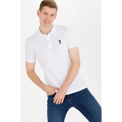 Erkek Beyaz Basic Polo Yaka Tişört