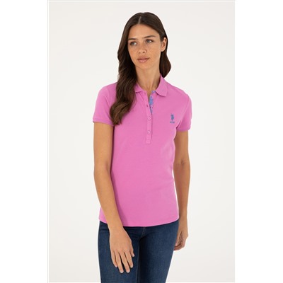 Kadın Pembe Basic Polo Yaka Tişört