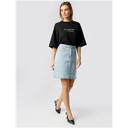 Юбка А-силуэта из эластичного денима